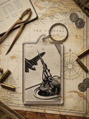 Vintage Aviation Acrylic Keychain — Black & White